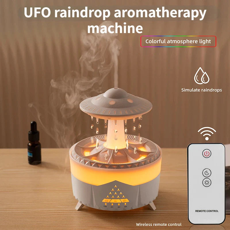 UFO Raindrop Humidifier - USB Aromatherapy Essential Oil Diffuser for Home Decor and Air Moisturization