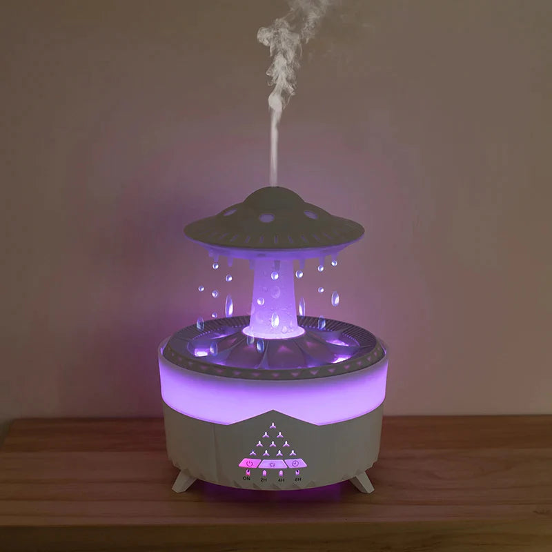 UFO Raindrop Humidifier - USB Aromatherapy Essential Oil Diffuser for Home Decor and Air Moisturization