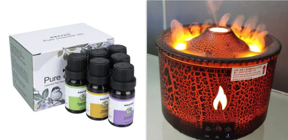 New Creative Ultrasonic Essential Oil Humidifier Volcano Aromatherapy Machine Spray Jellyfish Air Flame Humidifier Diffuser