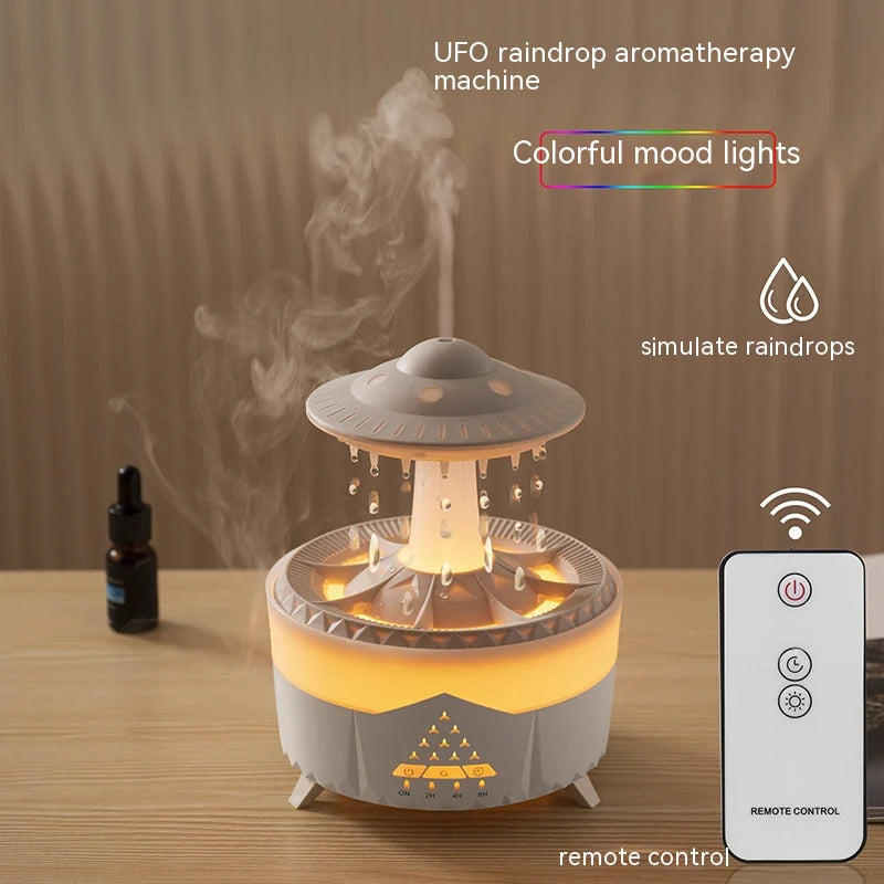 UFO Raindrop Humidifier - USB Aromatherapy Essential Oil Diffuser for Home Decor and Air Moisturization