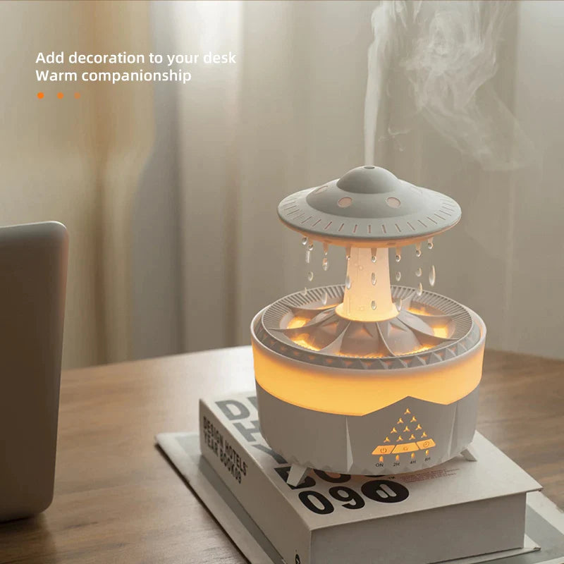 UFO Raindrop Humidifier - USB Aromatherapy Essential Oil Diffuser for Home Decor and Air Moisturization